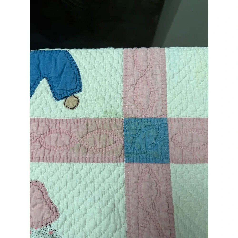 Vintage Pink and Blue Baby Quilt